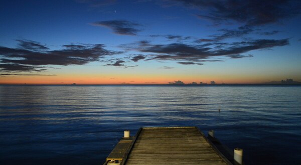 Sun setting over the ocean