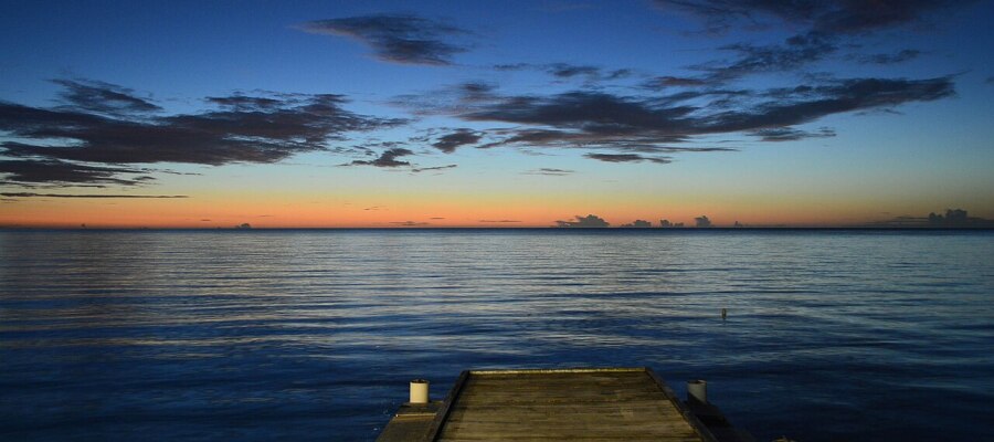 Sun setting over the ocean